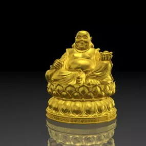 Golden Fat Buddha 3d model