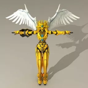 Golden Warrior Angel 3d model