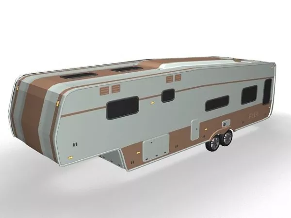 Gooseneck Trailer Bus 3d model Gooseneck Trailer Bus 3d model