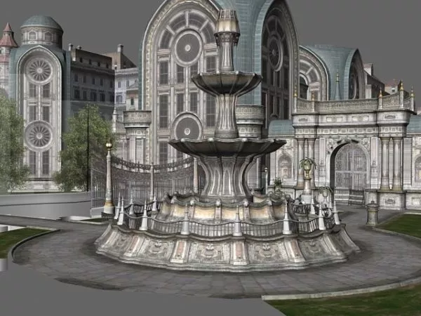 Gothic City Building Scene 3d model Gothic City Building Scene 3d model