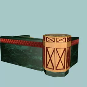 Granite Reception Desk 3d model