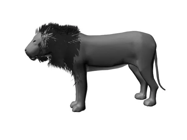 Lion Statue Lowpoly 3d model