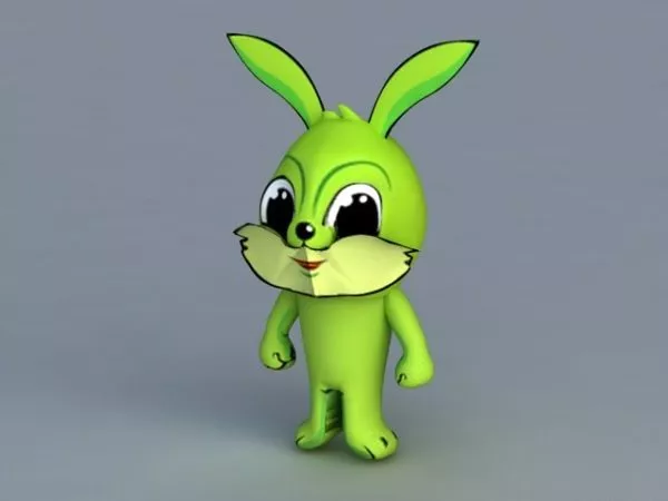 Green Cartoon Rabbit 3d model Green Cartoon Rabbit 3d model
