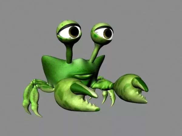Green Crab Cartoon 3d model Green Crab Cartoon 3d model