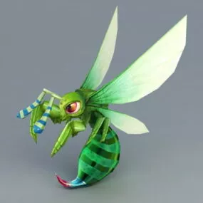Green Honey Bee 3d model