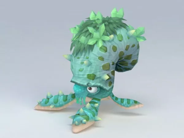 Green Tentacled Monster Rigged 3d model Green Tentacled Monster Rigged 3d model