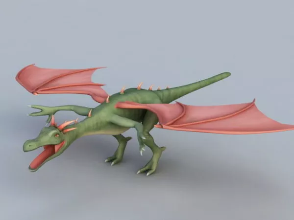 Medieval European Dragon Statue 3d model
