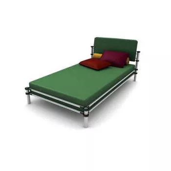 Green Camp Bed 3d model Green Camp Bed 3d model