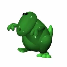 Green Lizard Cartoon Character Toy 3d model