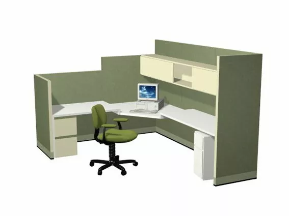 U Shape Office Cubicle 3d model