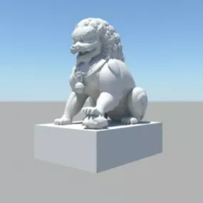 Guardian Lion Statue 3d model