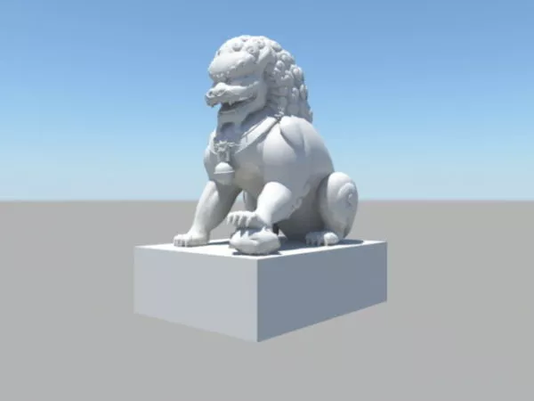 Lion Statue Lowpoly 3d model