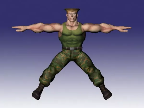 Guile In Super Street Fighter 3d model Guile In Super Street Fighter 3d model