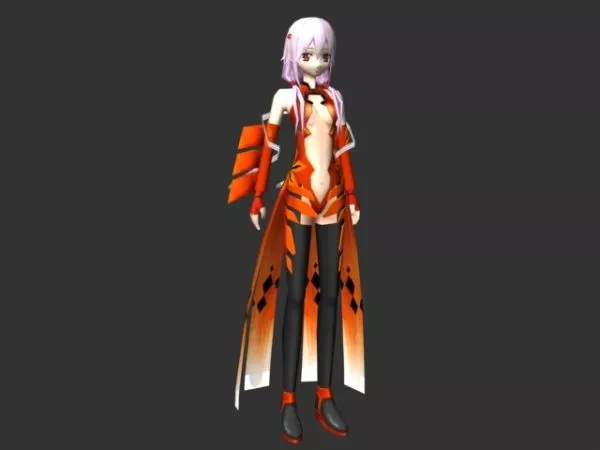 Scifi Girl Robot Character On Emergency Bed 3d model