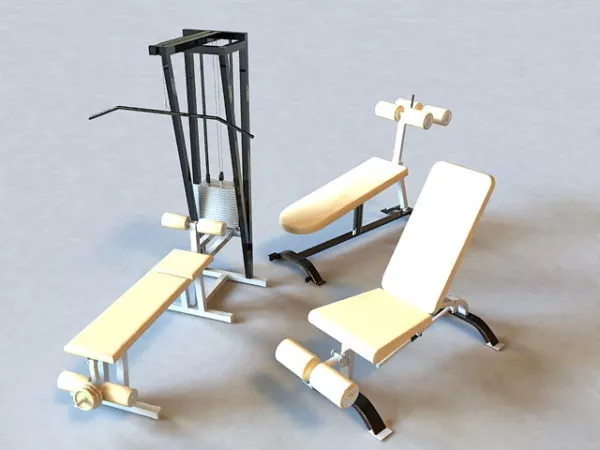 Gym Bench High Back 3d model