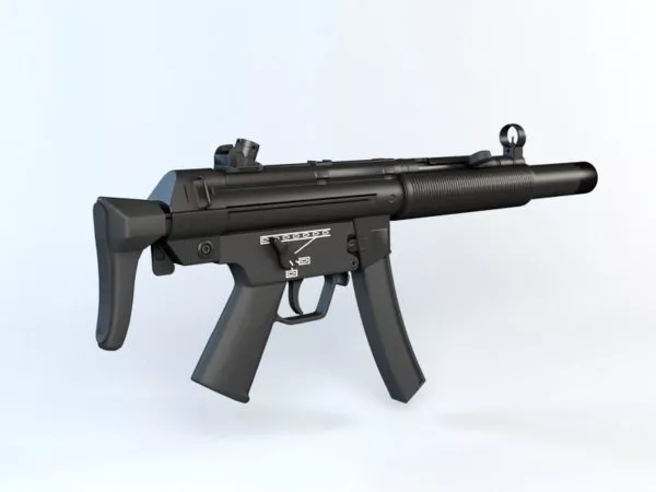 Hk Mp5sd Submachine Gun 3d model Hk Mp5sd Submachine Gun 3d model