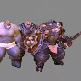 Half Orc Barbarian Warrior Character 3d model
