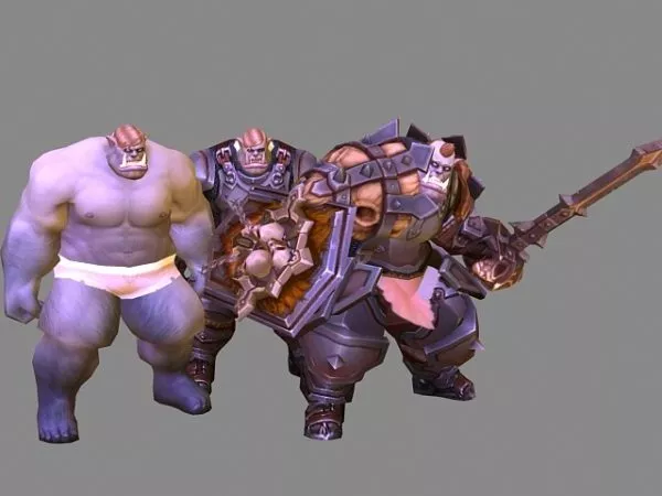 Half Orc Barbarian Warrior Character 3d model Half Orc Barbarian Warrior Character 3d model
