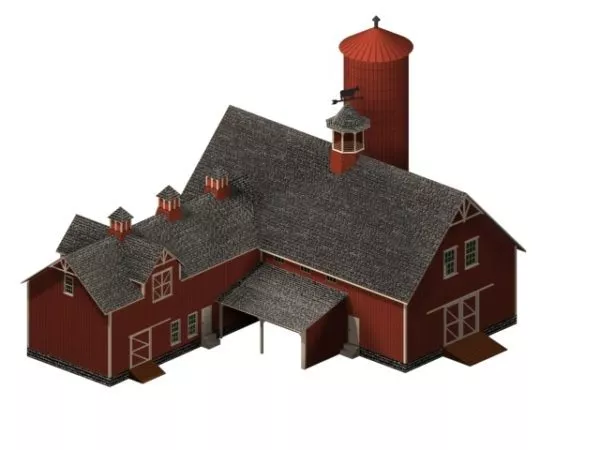 Old Barn Tile Roof 3d model
