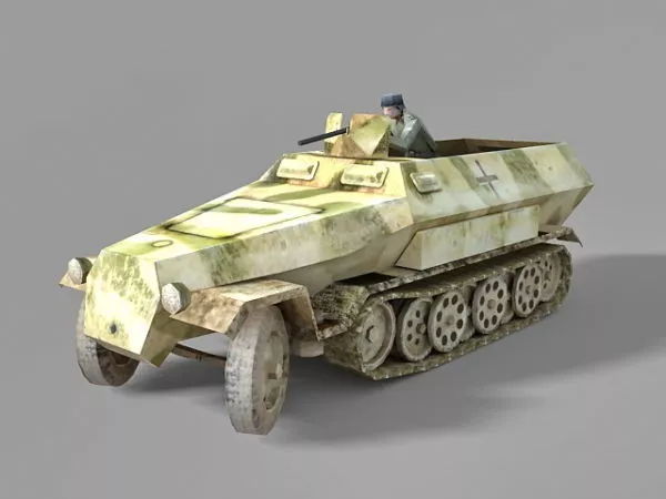 Half Track Military Vehicle 3d model Half Track Military Vehicle 3d model