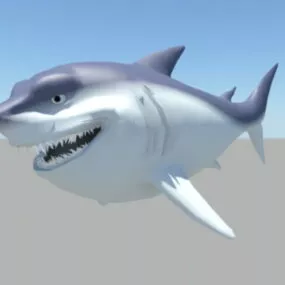 Happy Shark Cartoon 3d model