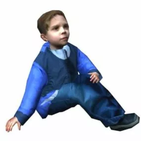 Character Happy Boy Sitting Down 3d model