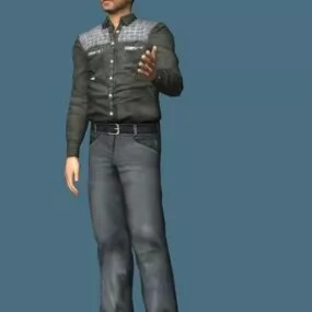 Happy Middle Aged Man Rigged 3d model