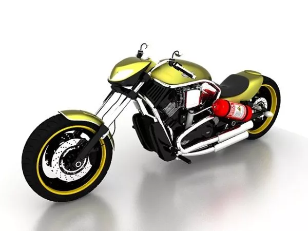 Cruiser Motorcycle Without Material 3d model