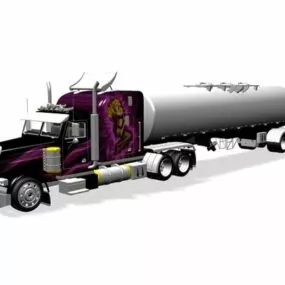 Heavy Truck Tank Trailer 3d model