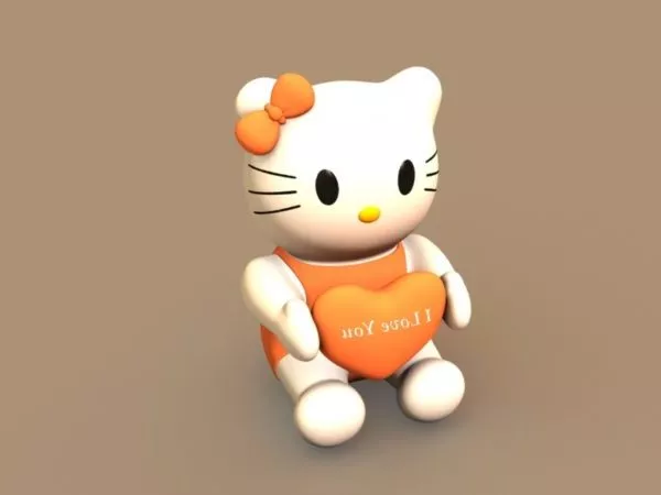 Beautiful Small Orange Cat 3d model