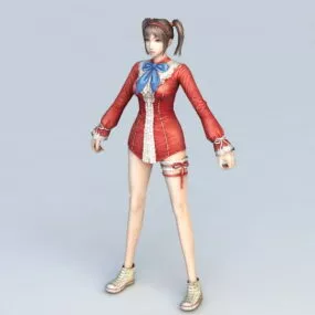 High School Girl Anime 3d model
