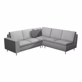 High Back Cloth Sectional Sofa 3d model