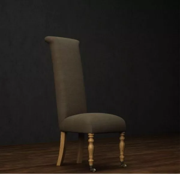 High Back Upholstered Side Chair 3d model High Back Upholstered Side Chair 3d model