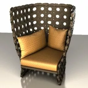 Outdoor High-backed Upholstered Chair 3d model