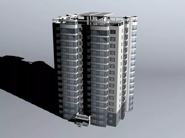 Glass Facade Condominium Complex 3d model