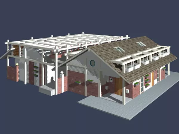 Holiday Terraced House 3d model Holiday Terraced House 3d model