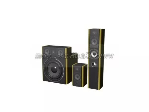 Desktop Speakers Three Unit 3d model