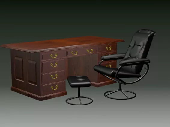 Home Office Desk Sets 3d model Home Office Desk Sets 3d model