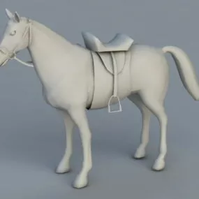Horse With Saddle 3d model