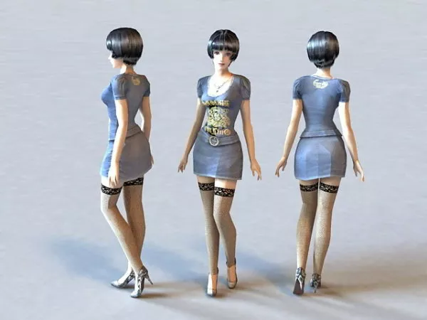 Hot Stockings Girl 3d model Hot Stockings Girl 3d model