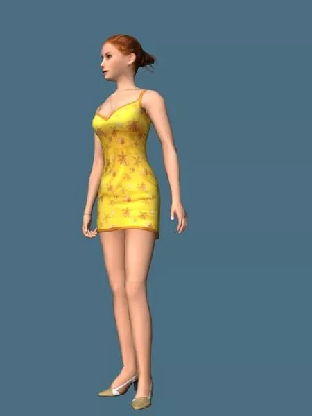 Hot Girl Standing & Rigged 3d model Hot Girl Standing & Rigged 3d model