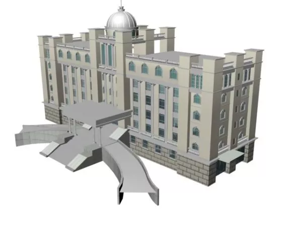Hotel Building 3d model Hotel Building 3d model