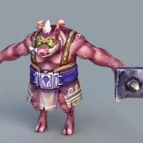 Humanoid Boar Warrior 3d model