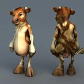 Humanoid Cow Cartoon 3d model