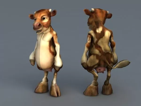 Humanoid Cow Cartoon 3d model Humanoid Cow Cartoon 3d model