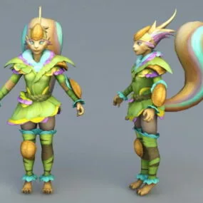Humanoid Female Fox 3d model