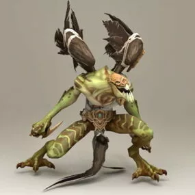 Humanoid Monster With Wing 3d model