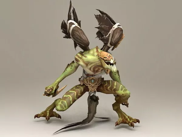 Humanoid Monster With Wing 3d model Humanoid Monster With Wing 3d model