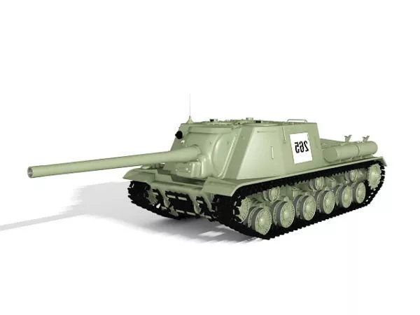 Isu-122 Russian Tank Destroyer Weapon 3d model Isu-122 Russian Tank Destroyer Weapon 3d model