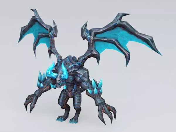 Blue Western Dragon 3d model